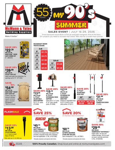 McMunn & Yates Building Supplies Flyer July 16 to 29