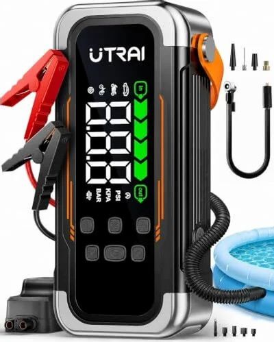Amazon.ca: 6000A Car Battery Booster Jump Starter with Air Compressor - $78（was$130）