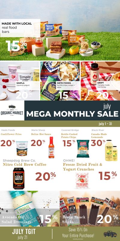 Dad’s Organic Market Monthly Flyer July 1 to 31