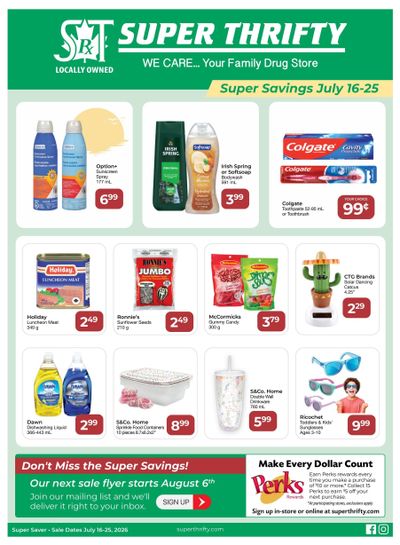 Super Thrifty Flyer July 16 to 25