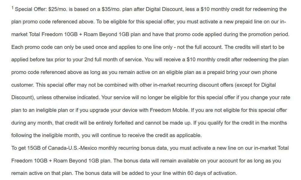 Freedom Mobile: BYOD $25 for 25GB CA/US/MX, 1GB Roam Beyond