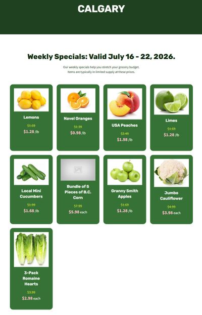 H&W Produce Flyer July 16 to 22