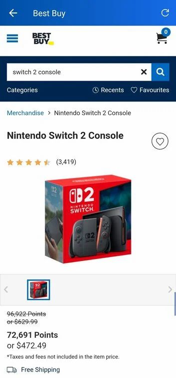 Best Buy: Nintendo Switch 2 - $472.49 **RBC Avion only**