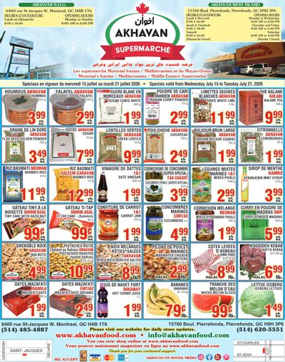 Akhavan Supermarche Flyer July 15 to 21