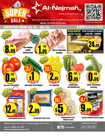Alnejmah Fine Foods Inc. Flyer July 17 to 23