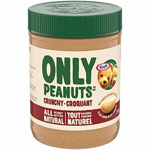 Amazon.ca: Kraft Only Peanuts All Natural Crunchy Peanut Butter, 750 g Jar (Pack of 12) $35.79 after 35% off SS
