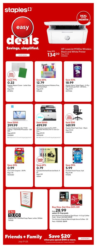 Staples Flyer July 17 to 23