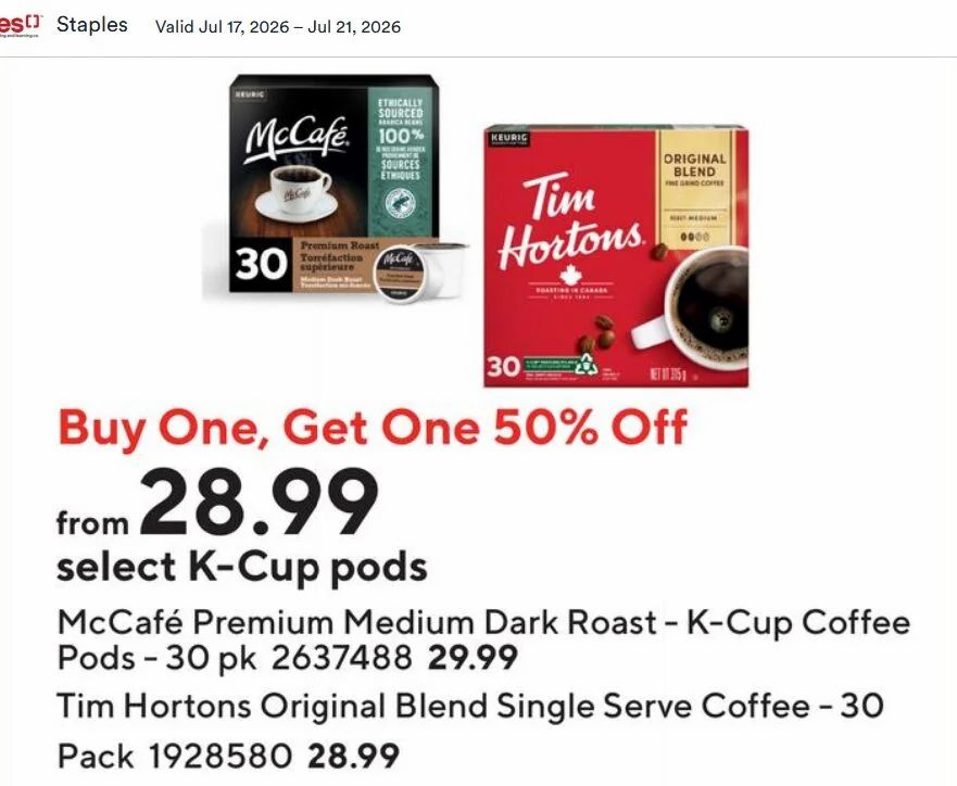 Staples: Save $20 when you spend $100 (in store and online)