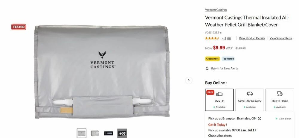 Canadian Tire: Vermont Castings Thermal Insulated All-Weather Pellet Grill Blanket/Cover $9.99 (reg. $199.99)