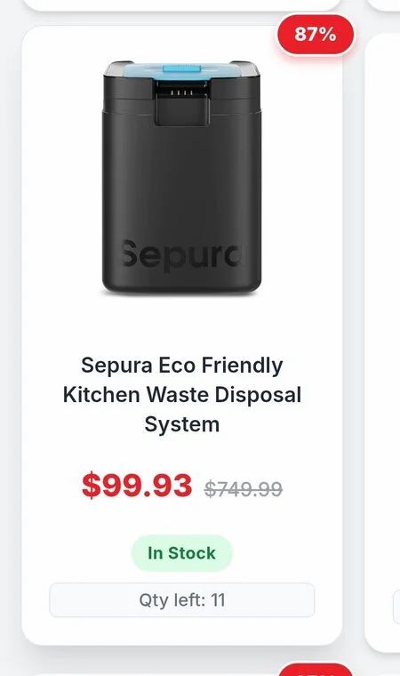 Canadian Tire: Sepura Eco Friendly Kitchen Waste Disposal System 87% off