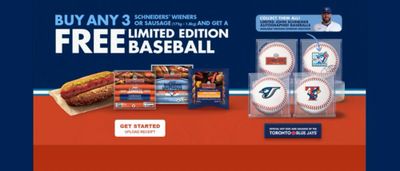 Buy any 3 Schneiders Wieners or Sausage (175g - 1.8kg) and Get a Free Limited Edition Baseball