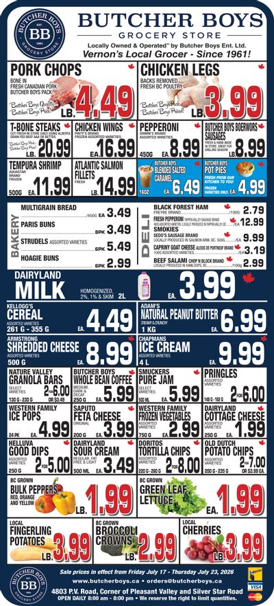 Butcher Boys Grocery Store Flyer July 17 to 23