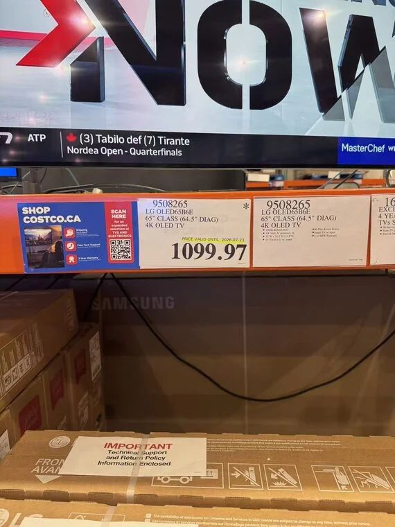 Costco markham: LG 65" Class - OLEDB6E Series - 4K UHD OLED TV $1099.97