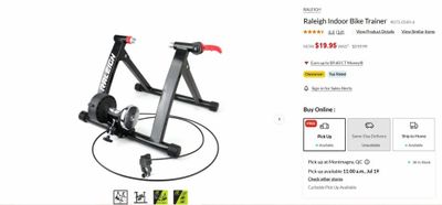 Canadian Tire: Raleigh Indoor Bike Trainer $19.95 (reg. $219.99)