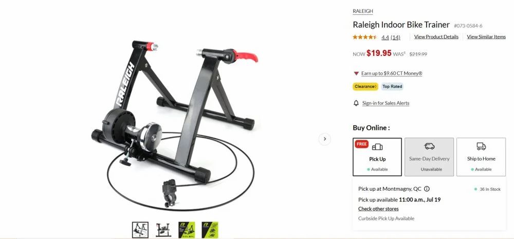 Canadian Tire: Raleigh Indoor Bike Trainer $19.95 (reg. $219.99)