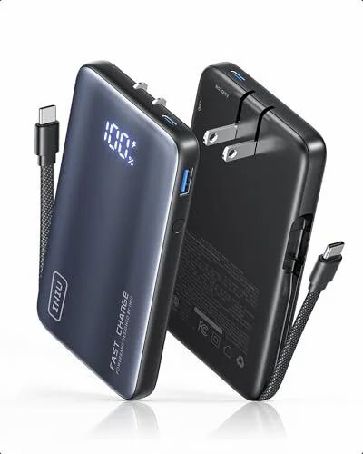 Amazon.ca: INIU 45W Fast Charging Portable Charger with Built-in AC Wall Plug, 10000mAh $28.04