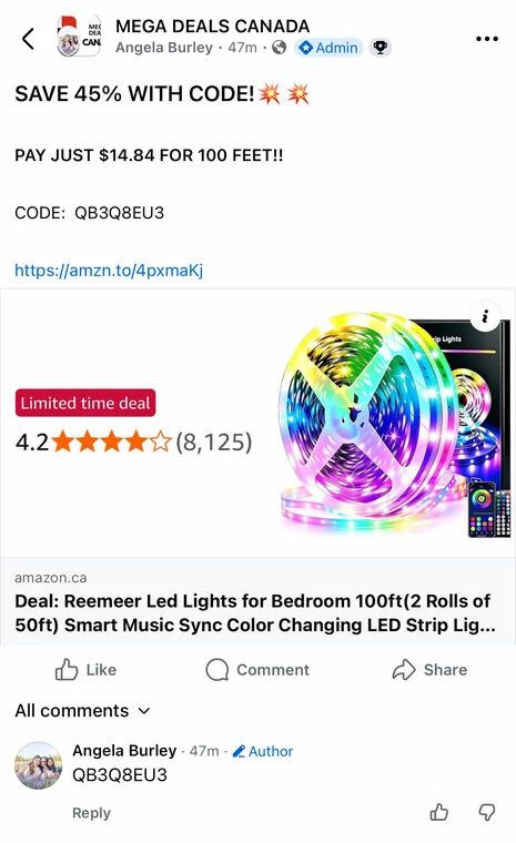 Amazon.ca: Smart LED Strip 100ft(2 Rolls of 50ft) - $14.84