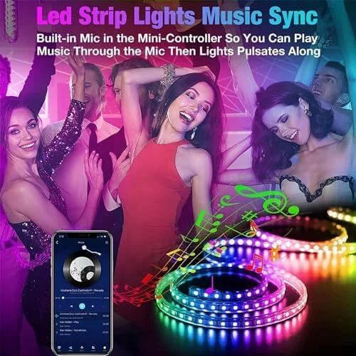 Amazon.ca: Smart LED Strip 100ft(2 Rolls of 50ft) - $14.84