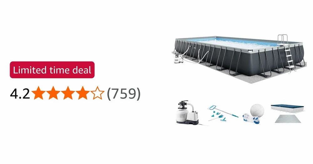 Amazon.ca: INTEX Ultra XTR Deluxe Rectangular Above Ground Saltwater Swimming Pool: 32ft x 16ft x 52in - $1698.00 ATL