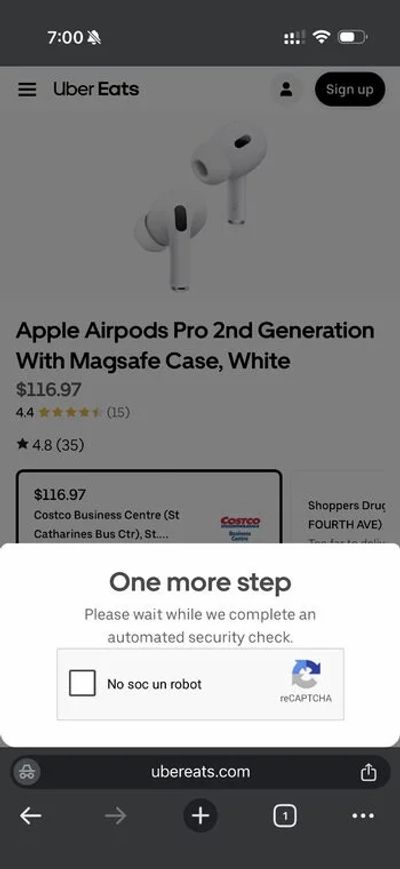 Costco: YMMV: Uber Eats (Costco) Apple Airpods Pro 2nd Generation With Magsafe Case, White $116.67 ($106.67 for members)