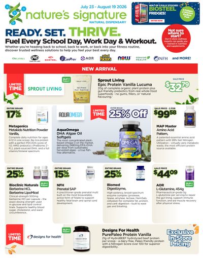 Nature's Signature Flyer July 23 to August 19