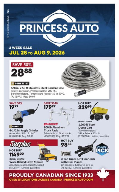 Princess Auto Flyer July 28 to August 9