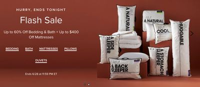 Hudson’s Bay Canada Flash Sale: Today, Save up to 60% off Bedding & Bath + up to $400 off Mattresses