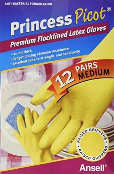 Amazon.ca: Princess Picot Dishwashing Gloves 12pack (M only) at 56% off for (+$1.41 handling?)