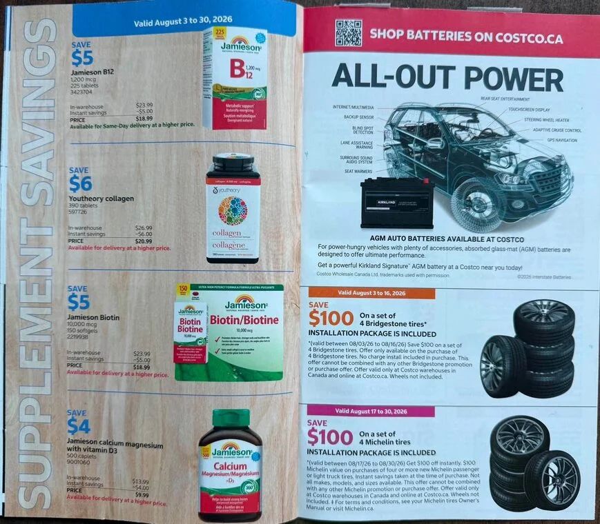 Costco: Instant Savings Flyer - August 3 - 16, August 3 - 30, August 17 - 30