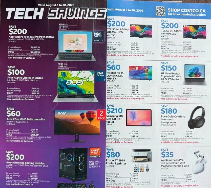 Costco: Instant Savings Flyer - August 3 - 16, August 3 - 30, August 17 - 30