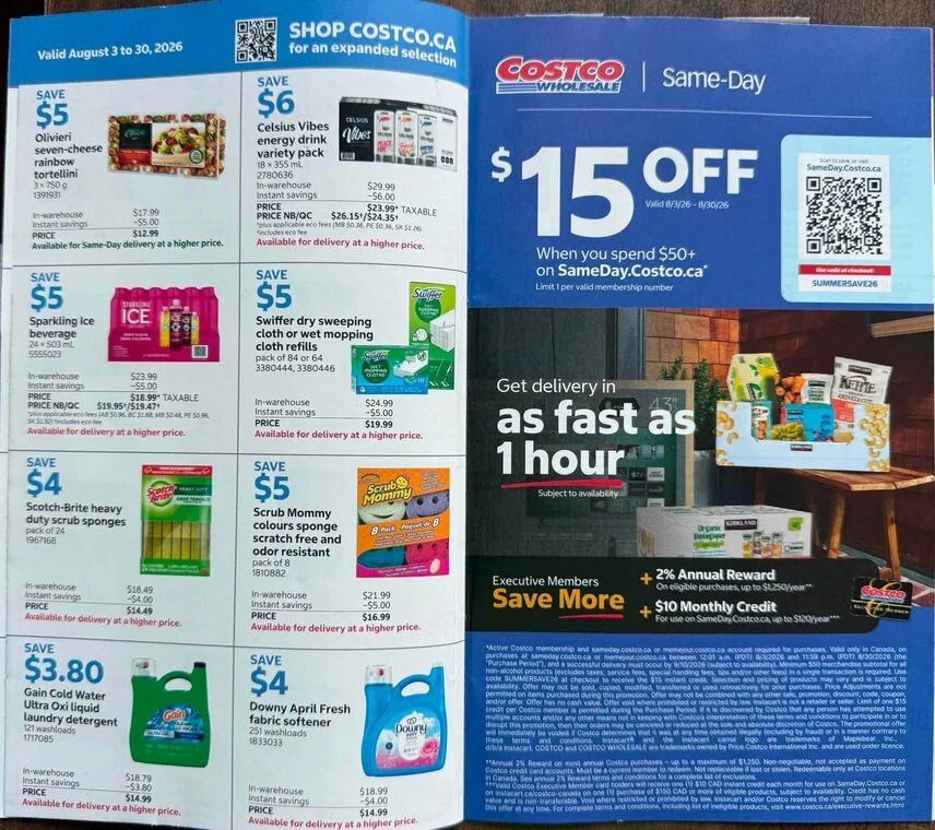 Costco: Instant Savings Flyer - August 3 - 16, August 3 - 30, August 17 - 30