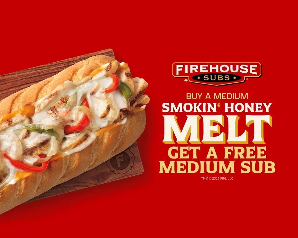 Firehouse Subs Buy a Smokin' Honey Melt Get a Free Medium Sub via UberEats