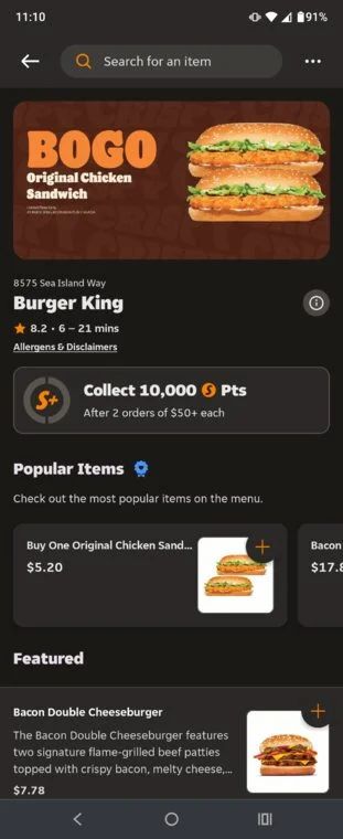 Skip: Burger King BOGO Original Chicken Sandwich - $5.20 pickup YMMV