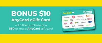 Walmart: Buy $50 or more AnyCard GC and get bonus $10 AnyCard eGC (Jul 30 - Aug 19)
