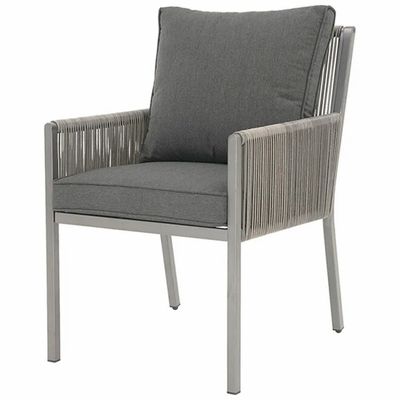 Rona: $99 Allen + Roth Brokking Set of 2 Steel and Wicker Patio Chairs with Grey Cushions