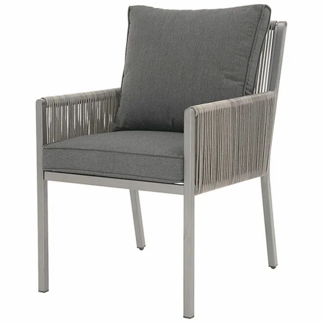 Rona: $99 Allen + Roth Brokking Set of 2 Steel and Wicker Patio Chairs with Grey Cushions