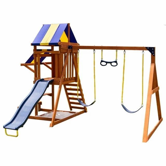 Walmart: Sportspower Sunnyslope Wooden Swing Set, Kids outdoor play equipment - ($2 reg $750)