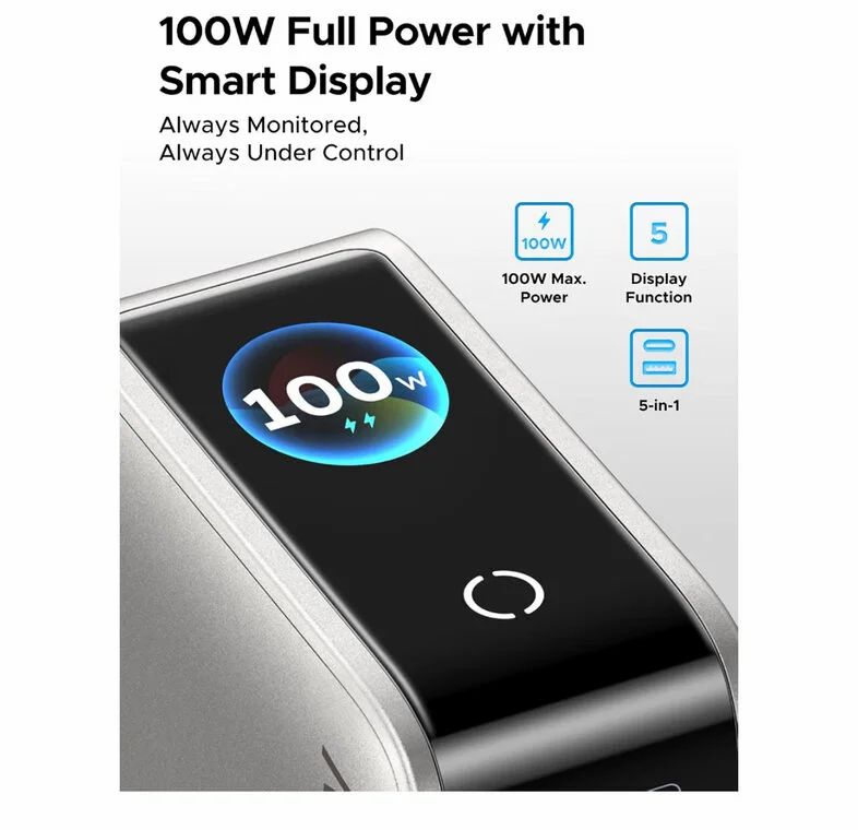 Amazon.ca: 100W 5-Port GaN Fast Charger w/ Digital Display -$47.49