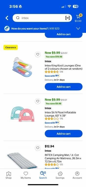 Walmart: INTEX clearance sale Walmart