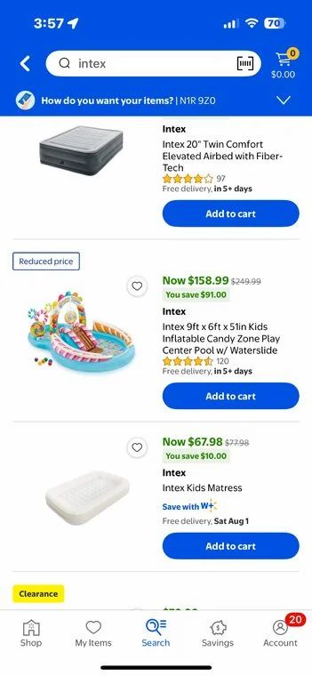Walmart: INTEX clearance sale Walmart