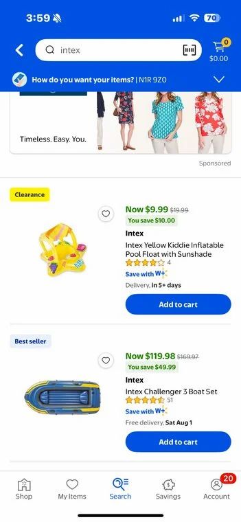 Walmart: INTEX clearance sale Walmart