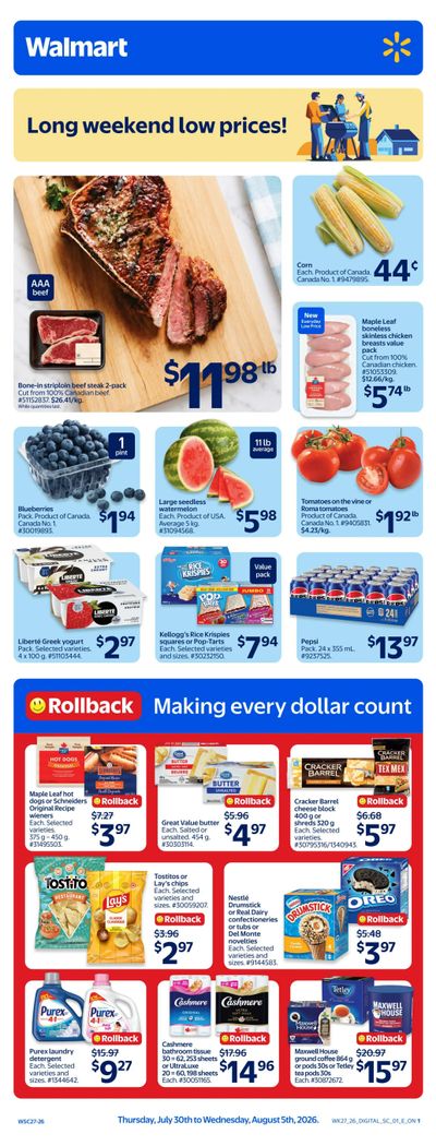 Walmart (ON) Flyer July 30 to August 5