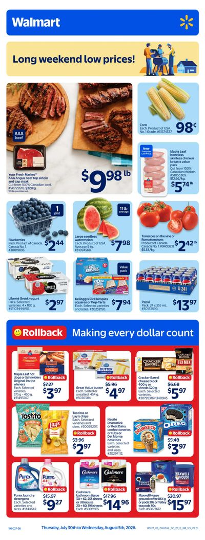 Walmart (Atlantic) Flyer July 30 to August 5