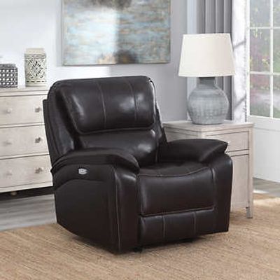 Thomasville Casey Brown Top Grain Leather Power Recliner On Sale for $699.99 at Costco Canada