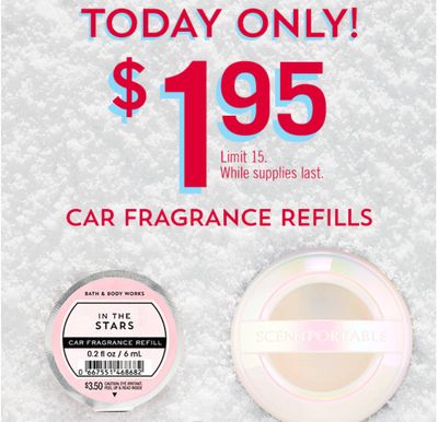Bath & Body Works Canada Coupons: Car Fragrance Refills for $1.95 with Coupon + Save $10 Off $30 with Coupon + More