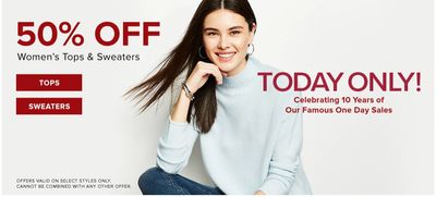 Hudson’s Bay Canada Pre Black Friday One Day Sale: Today, Save 50% Off Select Women’s Tops & Sweaters