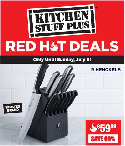 Kitchen Stuff Plus Canada Red Hot Deals: Save 60% on 12 Pc. Henckels Everedge Plus II Wood Knife Block Set + More Deals