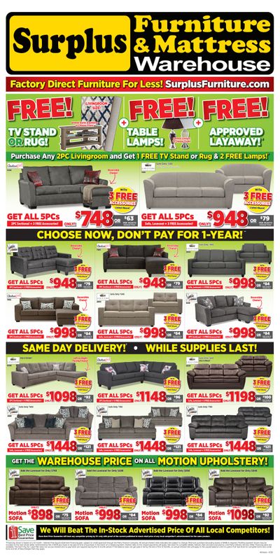 Surplus Furniture & Mattress Warehouse (Sault Ste Marie) Flyer June 30 to July 27