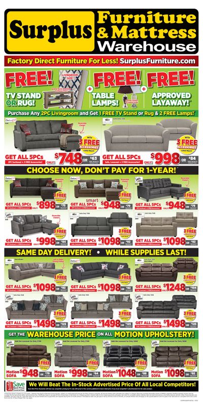 Surplus Furniture & Mattress Warehouse (Moncton) Flyer June 30 to July 27