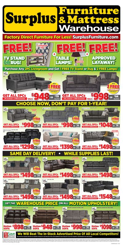 Surplus Furniture & Mattress Warehouse (Medicine Hat) Flyer June 30 to July 27 Surplus Furniture & Mattress Warehouse (Medicine Hat) Flyer June 30 to July 27